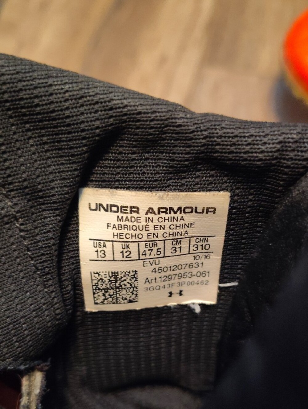 Under Armour Red and Black Athletic Cleats - Picture 6 of 6